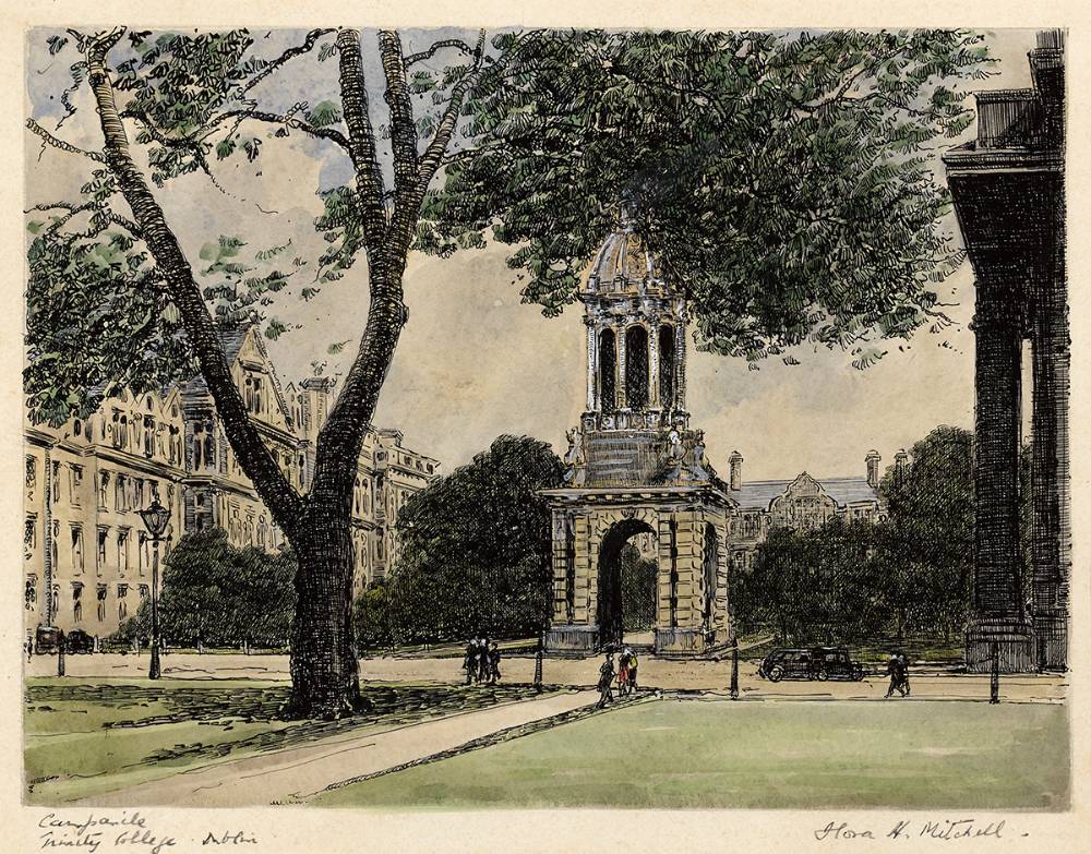 CAMPANILE, TRINITY COLLEGE, DUBLIN by Flora H. Mitchell (1890-1973) at Whyte's Auctions