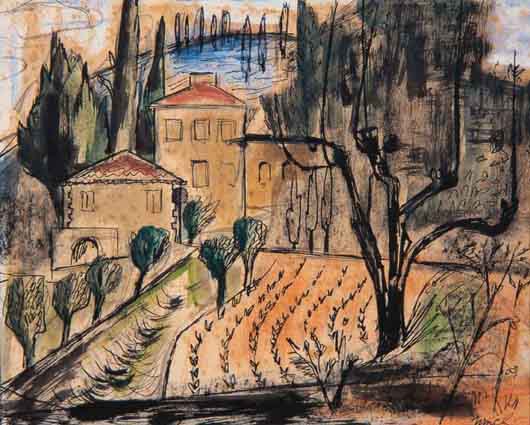 FRENCH LANDSCAPE WITH BUILDINGS by Norah McGuinness HRHA (1901-1980) at Whyte's Auctions