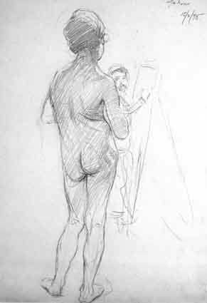 THE ARTIST SKETCHING A FEMALE NUDE by Walter Frederick Osborne sold for 1,206 at Whyte's Auctions