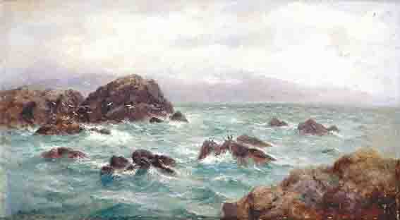 GANNETS ON A ROCK, OFF THE COAST OF ACHILL by Alexander Williams sold for 2,031 at Whyte's Auctions