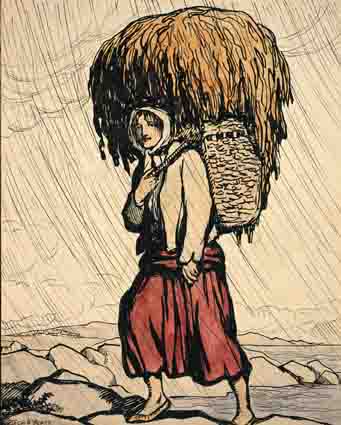 CARRYING SEAWEED FOR KELP by Jack Butler Yeats sold for 29,000 at Whyte's Auctions
