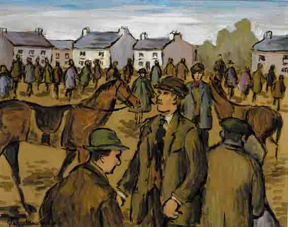 AT THE HORSE SALE by Gladys Maccabe MBE HRUA ROI FRSA (1918-2018) at Whyte's Auctions
