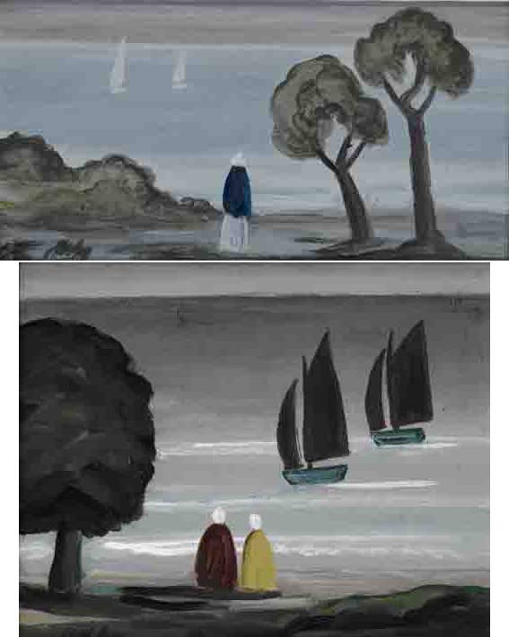GREY DAY and SHORELINE (A PAIR) by Markey Robinson (1918-1999) at Whyte's Auctions