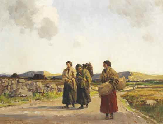 WOMEN OF DONEGAL by Maurice Canning Wilks sold for 25,000 at Whyte's Auctions