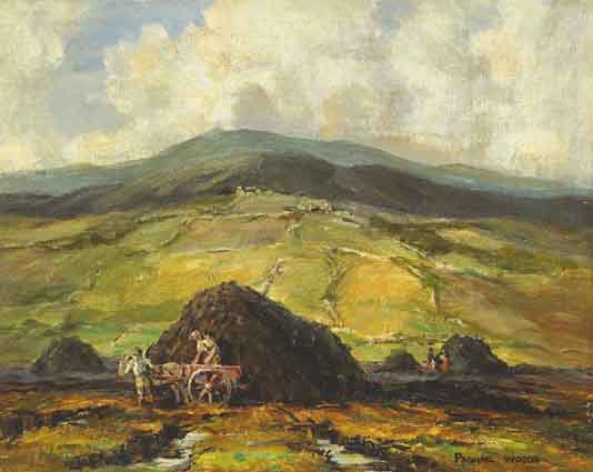 LOADING TURF, DUNFANAGHY, COUNTY DONEGAL by Padraic Woods sold for 1,900 at Whyte's Auctions
