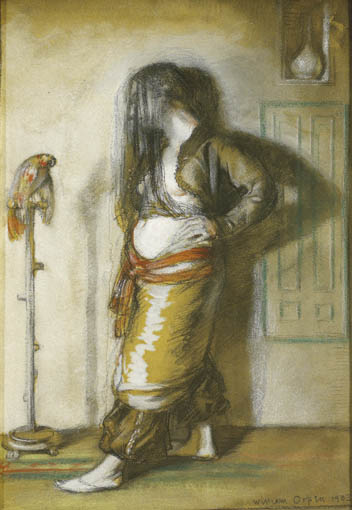 LADY WITH A PARROT by Sir William Orpen sold for 6,600 at Whyte's Auctions