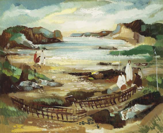 CURRAGHS, IRISH COAST by George Campbell RHA (1917-1979) at Whyte's Auctions