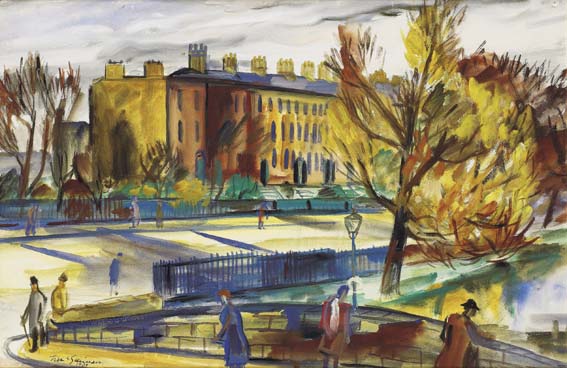 THE GRAND CANAL, DUBLIN by Norah McGuinness sold for 14,000 at Whyte's Auctions