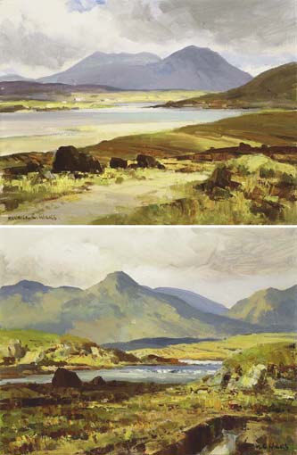 ABOVE LETTERFRACK, COUNTY GALWAY and BEN LETTERY FROM BALLYNAHINCH, COUNTY GALWAY (A PAIR) by Maurice Canning Wilks sold for 7,000 at Whyte's Auctions
