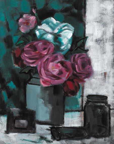 CUBIST STILL LIFE WITH ROSES by Norah McGuinness HRHA (1901-1980) at Whyte's Auctions