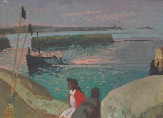 SIMON'S BOAT, RUSH HARBOUR, EVENING, 1942 by Patrick Leonard HRHA (1918-2005) at Whyte's Auctions