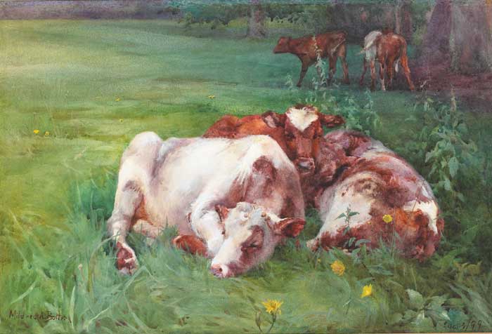 CATTLE RESTING by Mildred Anne Butler RWS (1858-1941) at Whyte's Auctions