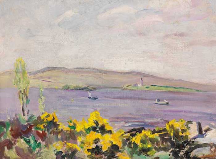 HOLY ISLAND FROM MOUNTSHANNON HOUSE, COUNTY CLARE, 1947 by Eva Henrietta Hamilton (1876-1960) at Whyte's Auctions