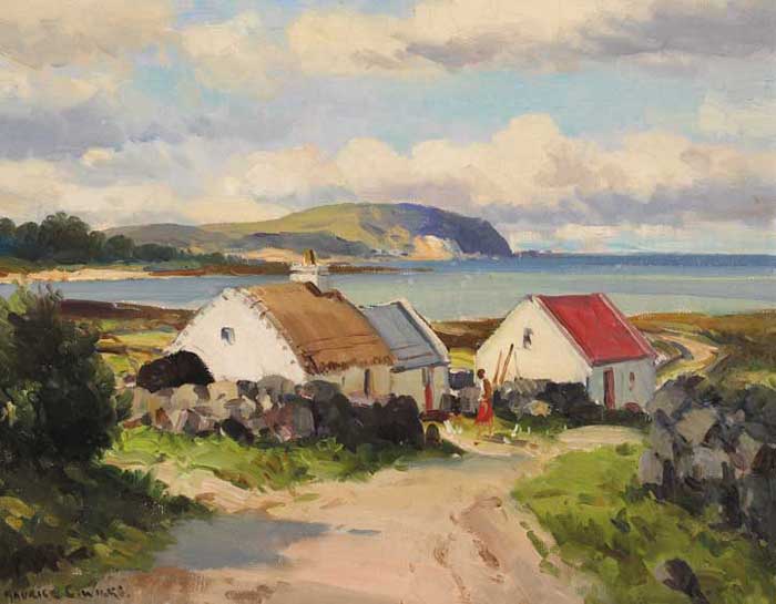 COTTAGES AT GLEN, COUNTY DONEGAL by Maurice Canning Wilks sold for 6,600 at Whyte's Auctions