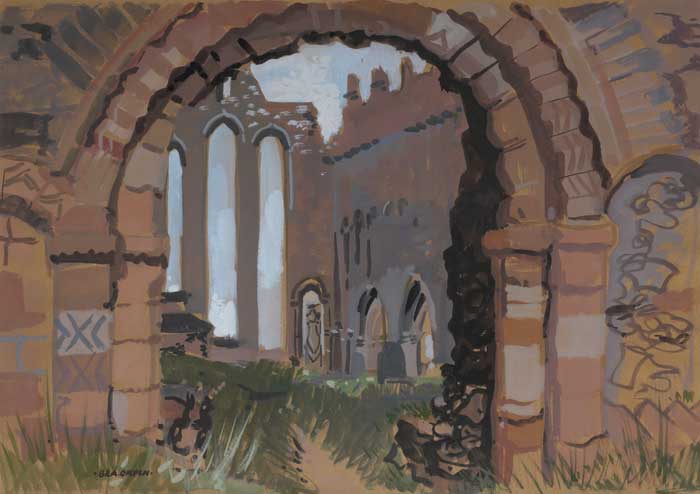 ARDFERT CATHEDRAL, COUNTY KERRY, circa 1961 by Bea Orpen sold for 1,800 at Whyte's Auctions