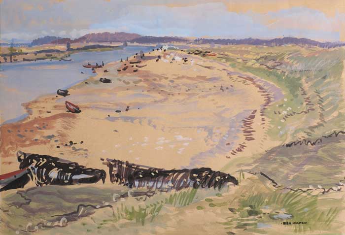 BOATS BEACHED AT MORNINGTON by Bea Orpen sold for 1,600 at Whyte's Auctions