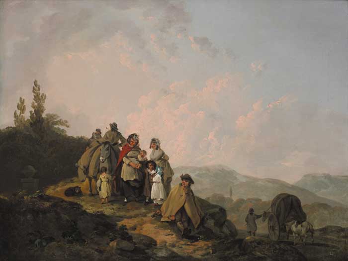 TRAVELLERS RESTING ON A COUNTRY ROAD by Francis Wheatley sold for 35,000 at Whyte's Auctions