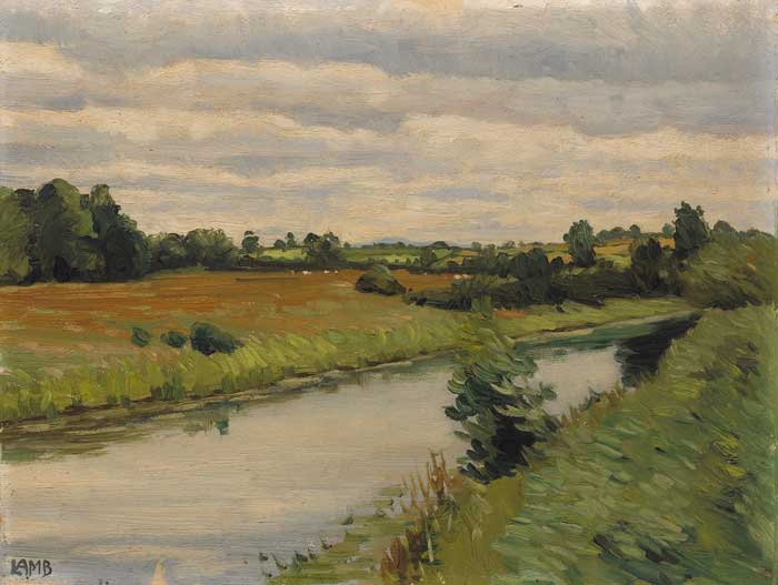 RIVER AND FIELDS, LATE SUMMER by Charles Vincent Lamb RHA RUA (1893-1964) at Whyte's Auctions
