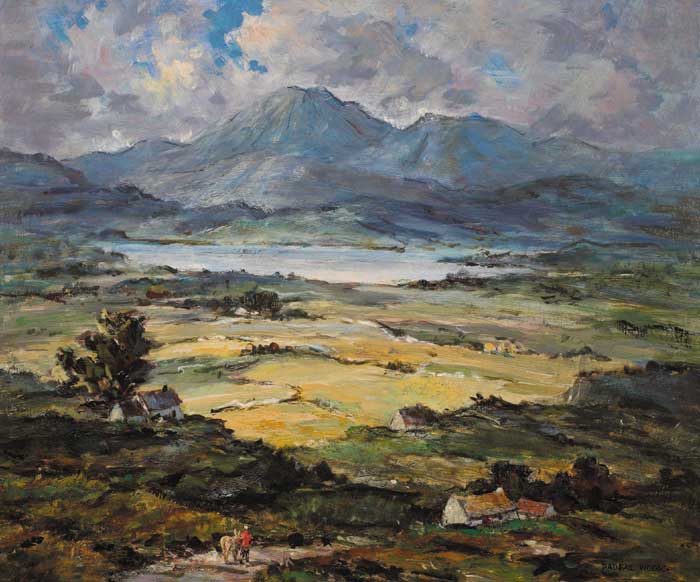 VIEW ACROSS A VALLEY WITH MAN AND DONKEY by Padraic Woods sold for 1,500 at Whyte's Auctions