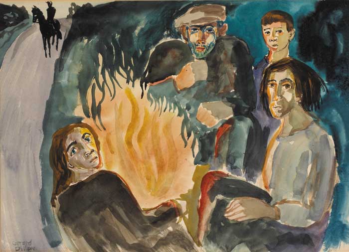 TINKERS IN FIRELIGHT by Gerard Dillon sold for 10,500 at Whyte's Auctions