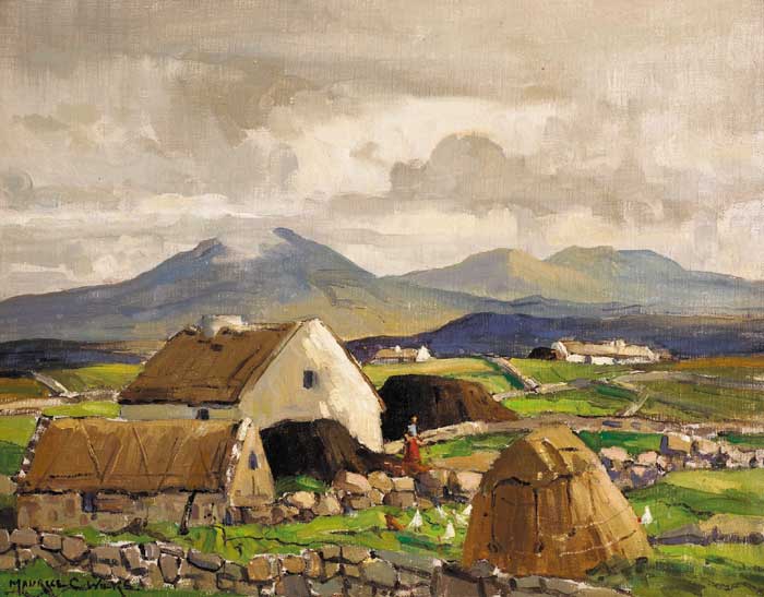 GALWAY COTTAGES, ROUNDSTONE, COUNTY GALWAY by Maurice Canning Wilks sold for 8,000 at Whyte's Auctions