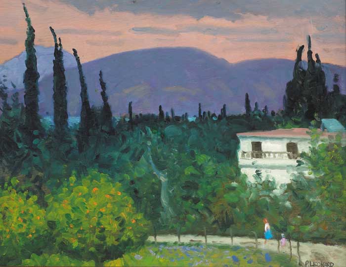 LOOKING TOWARDS THE ALBANIAN COAST FROM DASSIA, CORFU by Patrick Leonard HRHA (1918-2005) at Whyte's Auctions