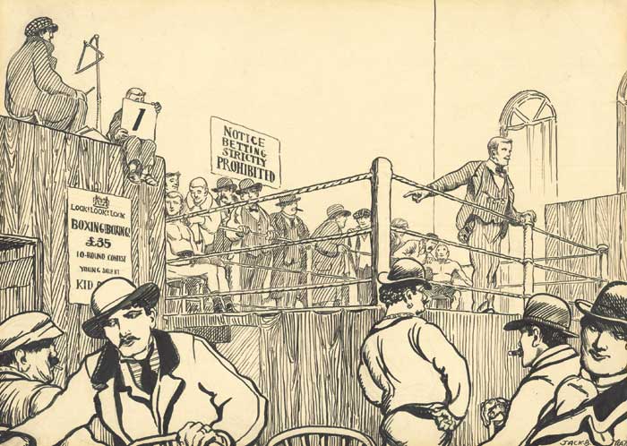 A BOXING MATCH, circa 1903 by Jack Butler Yeats sold for 36,000 at Whyte's Auctions
