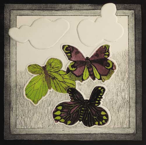 THREE BUTTERFLIES, 1971 by Susan E. Jameson (British, b.1944) at Whyte's Auctions