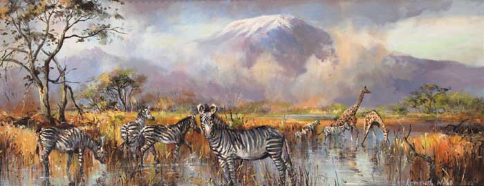 ZEBRA AT KILIMANJARO, KENYA, 1972 by Kenneth Webb sold for 11,500 at Whyte's Auctions