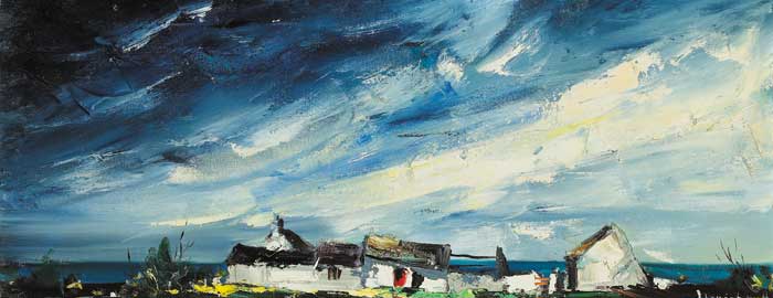 BLUE LANDSCAPE AND WHITE GABLE, circa 1960-2 by Kenneth Webb sold for 15,500 at Whyte's Auctions
