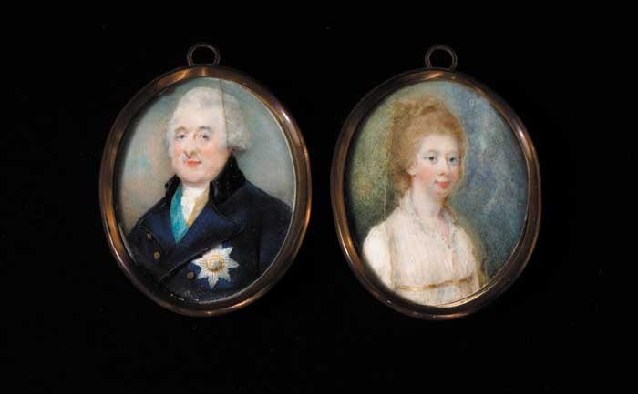 WILLIAM ROBERT, SECOND DUKE OF LEINSTER 1799 and EMILIA OLIVIA, SECOND DUCHESS OF LEINSTER, 1799 by Horace Hone ARA (1756-1825) at Whyte's Auctions