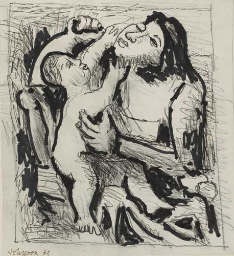 MOTHER AND CHILD, 1989 by Nevill Johnson sold for 500 at Whyte's Auctions