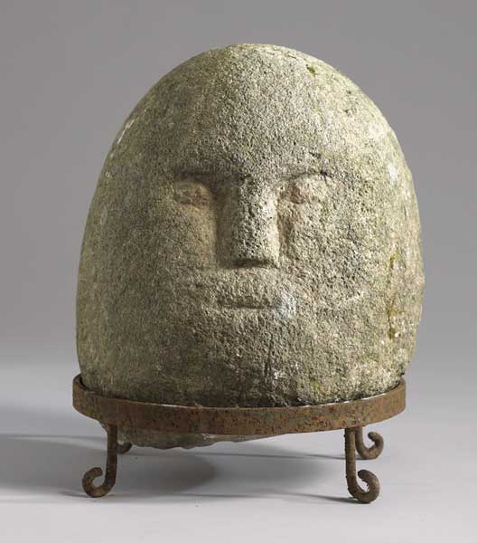 Circa 200BC Iron Age carved stone head found near Claudy, Co. Derry at Whyte's Auctions