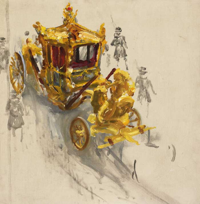THE CORONATION COACH, 1937 by Sir John Lavery sold for 4,800 at Whyte's Auctions