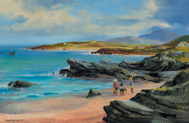 SHRIMPING, ERRISLANNON, COUNTY GALWAY by Susan Mary Webb sold for 800 at Whyte's Auctions