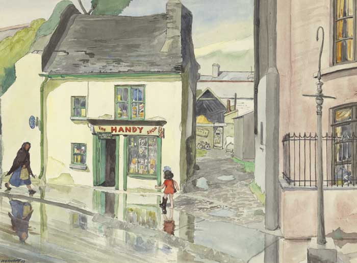 THE HANDY SHOP AFTER RAIN, KILLARNEY by Harry Kernoff RHA (1900-1974) at Whyte's Auctions