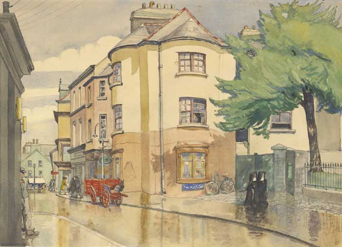 OLD GEORGIAN HOUSE OPPOSITE TOWNHALL, KILLARNEY, KERRY, 1943 by Harry Kernoff RHA (1900-1974) at Whyte's Auctions