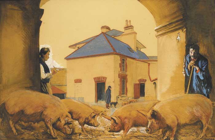 IRISH FREE STATE BACON, 1928 by Sen Keating PPRHA HRA HRSA (1889-1977) at Whyte's Auctions