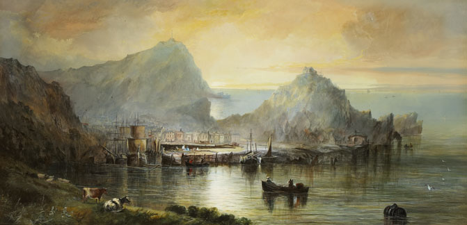 HARBOUR SCENE, 1865 by William Widgery sold for 1,800 at Whyte's Auctions