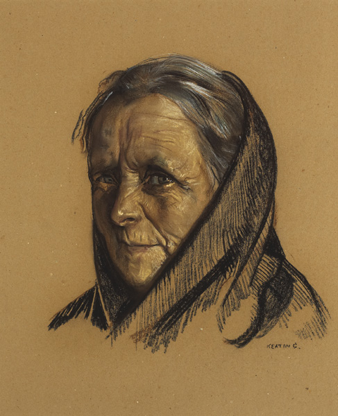ARAN WOMAN (also known as THE MATRIARCH), c.1952-1955 by Sen Keating sold for 7,000 at Whyte's Auctions