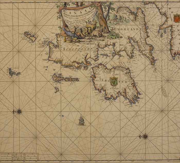 1690: Johannes Van Keulen seachart of Ireland, England and Scotland at Whyte's Auctions