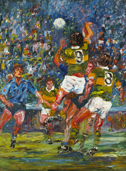 THE CLASH OF THE TITANS" [ALL IRELAND FOOTBALL FINAL, KERRY v DUBLIN, 1985]" by Liam O'Neill (b.1954) at Whyte's Auctions