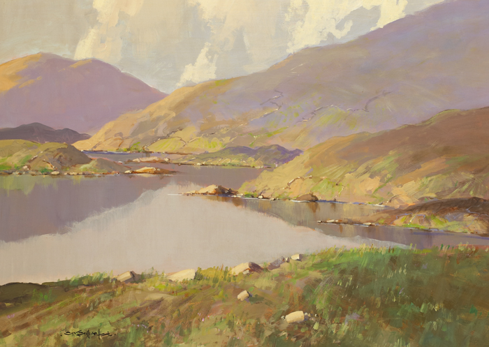 REFLECTIONS, NEAR LENANNE [SIC], COUNTY MAYO by George K. Gillespie RUA (1924-1995) at Whyte's Auctions