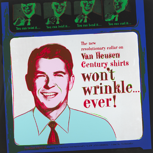 VAN HEUSEN (RONALD REAGAN), FROM ADS, 1985 by Andy Warhol sold for 9,500 at Whyte's Auctions