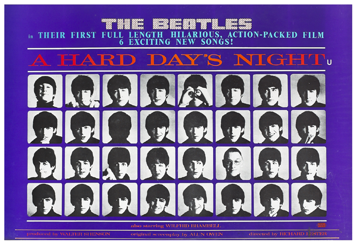 The Beatles. A Hard Day's Night movie poster. at Whyte's Auctions