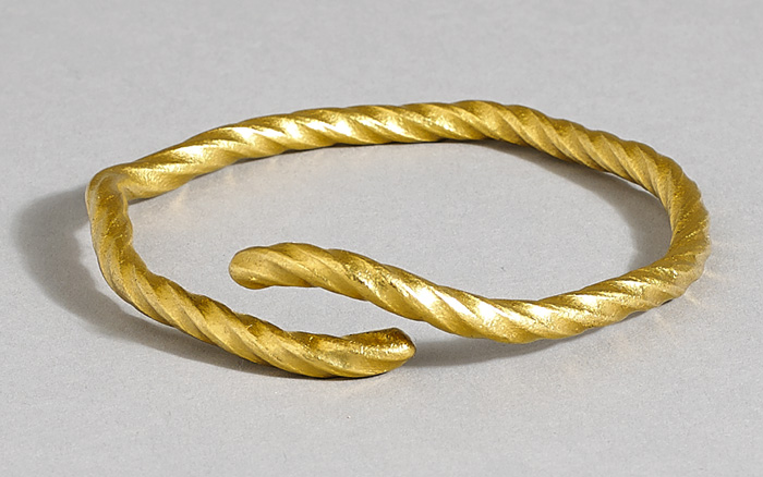 Circa 1200 to 500BC. Celtic twisted gold torc. at Whyte's Auctions