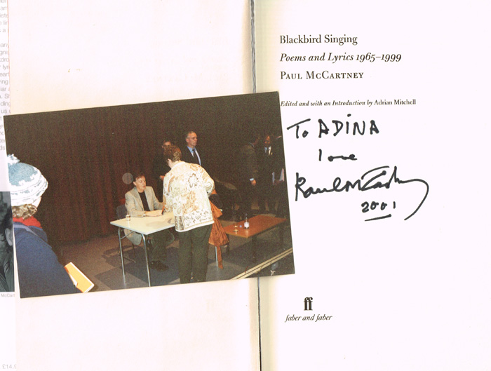 Paul McCartney, Blackbird Singing: Songs and Lyrics 1965-1999. Signed. at Whyte's Auctions