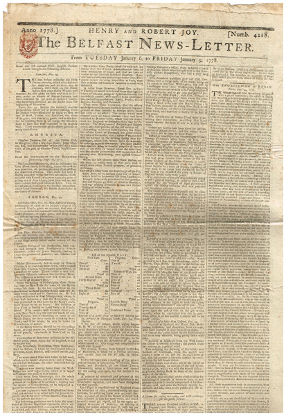1778 to 1972 small collection of Irish newspapers of historical interest. at Whyte's Auctions