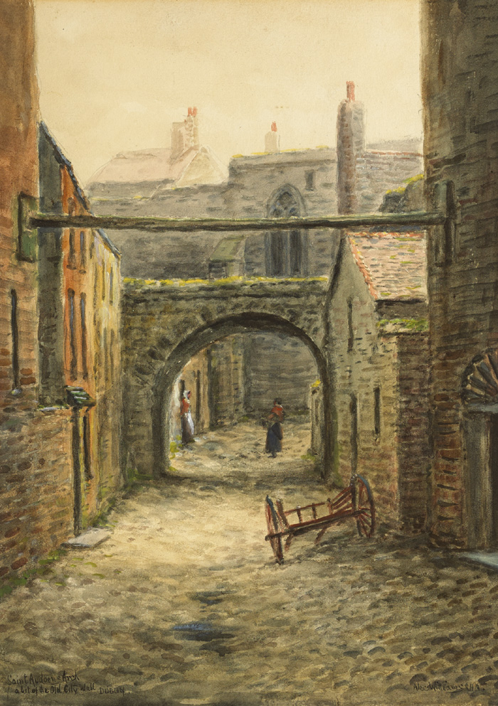 SAINT AUDEON'S ARCH, A BIT OF THE OLD CITY WALL, DUBLIN by Alexander Williams sold for 2,100 at Whyte's Auctions