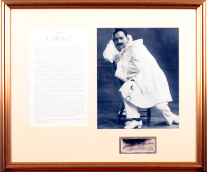 Enrico Caruso, autograph signature at Whyte's Auctions